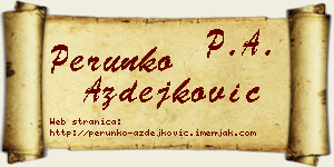 Perunko Azdejković vizit kartica